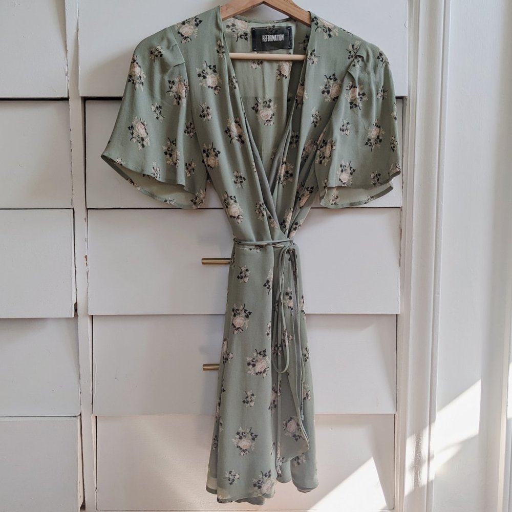 Reformation Adele Wrap Mini Dress